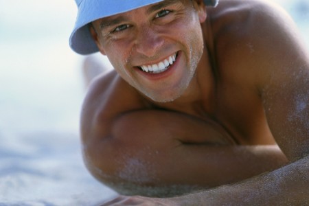 Man lying on beach